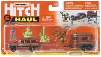 Mattel Matchbox Hitch Haul auto přepravní s přívěsem a doplňky 8 druhů