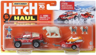 Mattel Matchbox Hitch Haul auto přepravní s přívěsem a doplňky 8 druhů