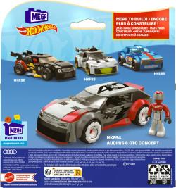 Mattel MEGA CONSTRUX Audi RS6 závoďák Hot Wheels 77 dílků s figurkou (stavebnice)