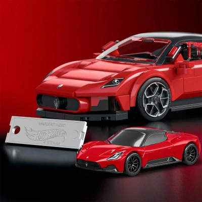 Mattel Mega Hot Wheels extrémna rýchlosť auto Maserati 250 dielikov stavebnica