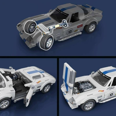 Mattel Mega Hot Wheels prémiová edice auto Corvette 918 dílků stavebnice