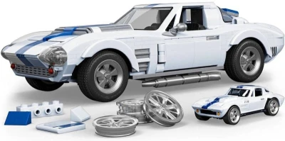 Mattel Mega Hot Wheels prémiová edice auto Corvette 918 dílků stavebnice