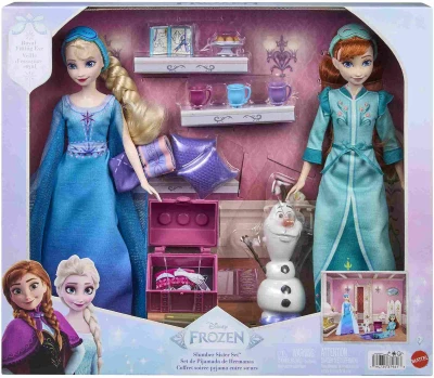 Mattel Panenka Anna a Elsa set pyžamová party Ledové království (Frozen)