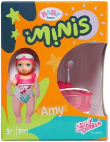 Mattel ZAPF BABY BORN Panenka Minis Amy herní set s vanou