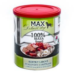MAX Deluxe Dog kostky libové svaloviny s dršťkami, konzerva 800 g MAX Deluxe Dog kostky libové svaloviny s dršťkami, konzerva 800 g