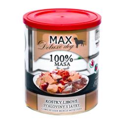 MAX Deluxe Dog kostky libové svaloviny s játry, konzerva 800 g MAX Deluxe Dog kostky libové svaloviny s játry, konzerva 800 g