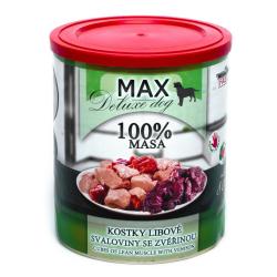 MAX Deluxe Dog kostky libové svaloviny se zvěřinou, konzerva 800 g MAX Deluxe Dog kostky libové svaloviny se zvěřinou, konzerva 800 g