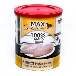 MAX Deluxe Dog kuřecí prsa bez kosti, konzerva 800 g