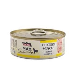 MAX Deluxe Dog kuřecí svalovina, konzerva 80 g MAX Deluxe Dog kuřecí svalovina, konzerva 80 g