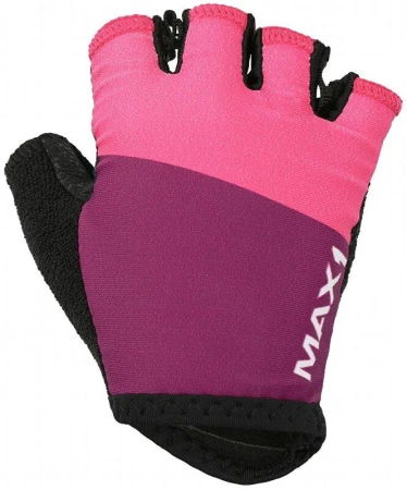 Max1 fialovo-růžové 11-12 let dětské krátkoprsté cyklorukavice