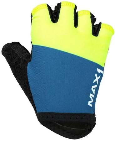 Max1 modro-fluožluté 11-12 let dětské krátkoprsté rukavice