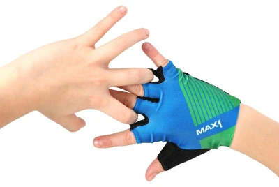 Max1 Raceday fluo žluto-černé 11-12 let dětské krátkoprsté cyklistické rukavice
