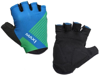 Max1 Raceday modro/zelené 5-6 let dětské krátkoprsté cyklorukavice