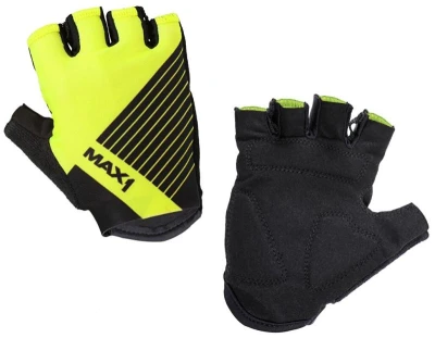 Max1 Raceday fluo žluto/černé 7-8 let dětské krátkoprsté rukavice