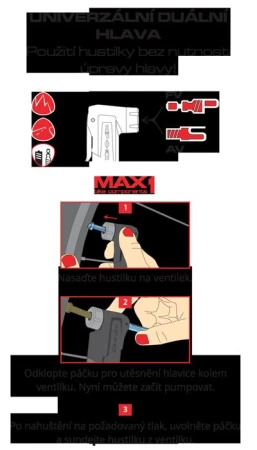 Max1 Double Valve ABS černo-šedá mini hustilka na kolo