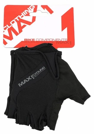 Max1 černé L krátkoprsté cyklistické rukavice