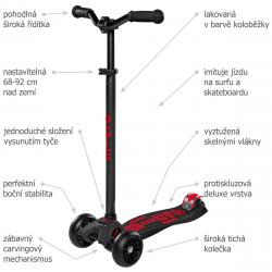 Micro Maxi Deluxe Pro black-red koloběžka + sleva 300,- na příslušenství