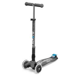 Maxi Micro Deluxe - volcano grey LED skládací koloběžka + reflexní sada