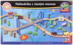 MAXIM DŘEVO Vláčkodráha s mostem 57 dílků (dřevěná hračka) MAXIM DŘEVO Vláčkodráha s mostem 57 dílků (dřevěná hračka)