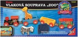 MAXIM DŘEVO Vlaková souprava set se zvířátky ZOO (dřevěná hračka)