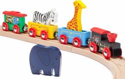 MAXIM DŘEVO Vlaková souprava set se zvířátky ZOO (dřevěná hračka)