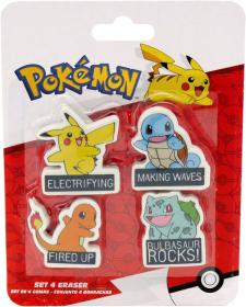 Mazací guma set 4ks Pokémon dětské školní potřeby blister Mazací guma set 4ks Pokémon dětské školní potřeby blister