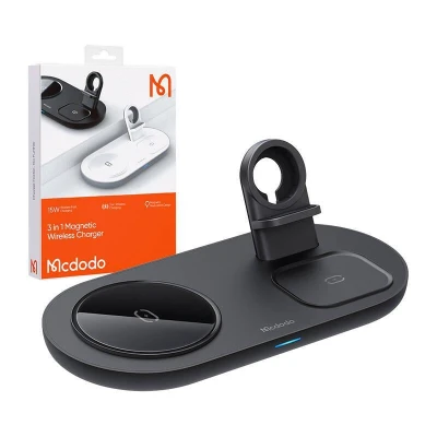 Mcdodo Bezdrátová nabíječka CH-7061 3 v 1 15W (mobil/TWS/Apple watch) (černá) (VÝPRODEJ)