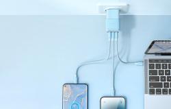 Mcdodo GaN 67W síťová nabíječka CH-1503 2x USB-C, USB-A (modrá)