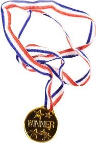 Medaile dětská zlatá trikolora set 6ks v sáčku plast