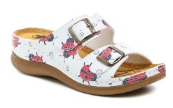 Medi Line 153-024 lienka biele dámske zdravotné papuče Medi Line 153-024 lienka biele dámske zdravotné papuče