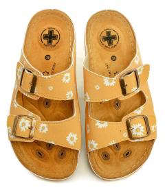 Medi Line 1633-25 žlutá květ dámské zdravotní pantofle