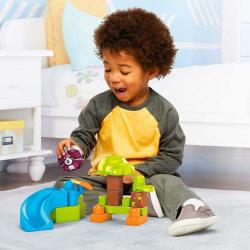 Mega Bloks Velká skluzavka baby stavebnice Peek A Blocks set 13 dílků + zvířátko