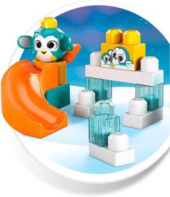 Mega Bloks Velká skluzavka baby stavebnice Peek A Blocks set 13 dílků + zvířátko