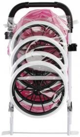 MEGA CREATIVE Kočárek pro panenku miminko růžový hluboký kov