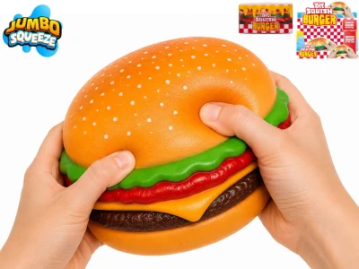 Mega squeeze hamburger strečový jumbo antistresové mačkací jídlo