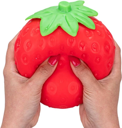 Mega squeeze jahoda strečová jumbo antistresové mačkací ovoce