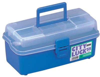 Meiho New Cityrack 55 modrý průhledný rybářský box