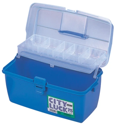 Meiho New Cityrack 75 modrý průhledný rybářský box