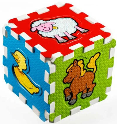 Měkké bloky Zvířátka 6ks pěnový koberec baby vkládací puzzle podložka na zem Moje první zvířátka