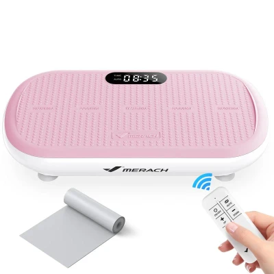 Merach 2440 vibrační plošina, nosnost 200 kg, Bluetooth a 10 režimů, růžová