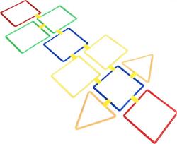 Merc sport Agility tvary – spojovací sada čtverce a trojúhelníky (20 dílů + klipy)