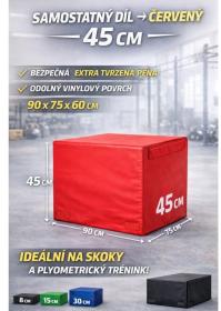 Merc sport Plyometrický box – díl 45 cm červený