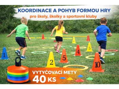 Merc sport Vytyčovací mety 40 ks se stojanem