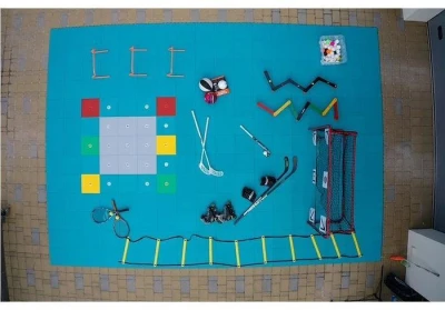 Merco 700.SA branka na florbal + My Floorball Puzzle Tréninková plocha