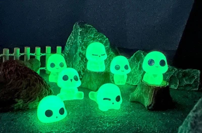 Merco Alien světélkující ornamenty 10 ks zelená