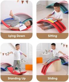 Merco Balanční deska vlnka 81x20x28cm protiskluzová červená