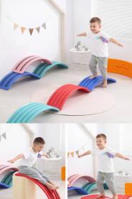 Merco Balanční deska vlnka 81x20x28cm protiskluzová modrá