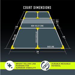 Merco Court Marker Kit lajny na pickleball žlutá