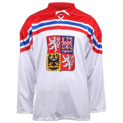 Merco ČR OH Soči 2014 replika hokejový dres - bez potisku POUZE XL - bílá-červená (VÝPRODEJ)