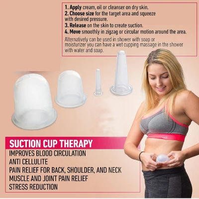 Merco Cups 4Pack masážní silikonové baňky růžová